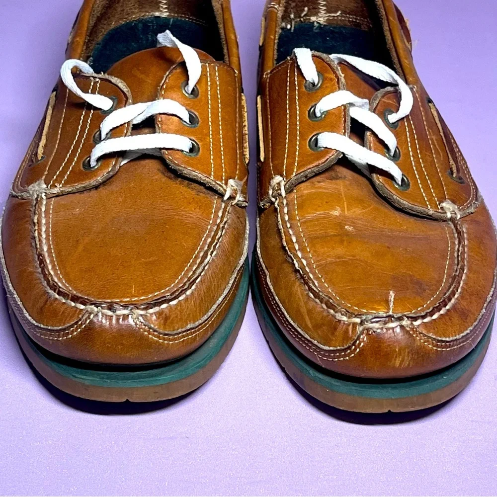 Currier & Branch Men 11 Loafers Aquatred Goodyear Soles Boat Leather Shoes Brown